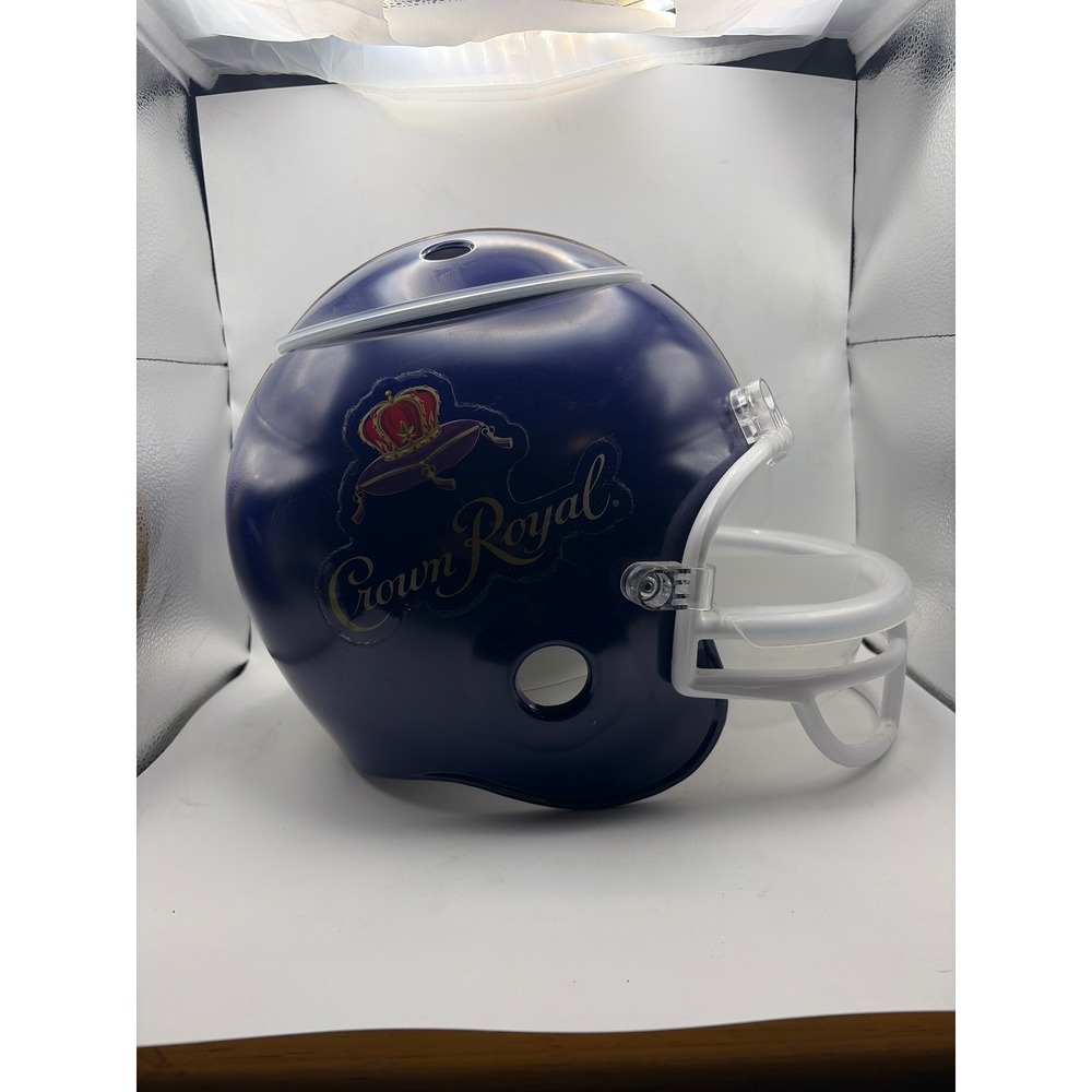 Crown Royal Football Helmet Snack Bowl Ice Bucket Purple Gold Game‎ Day Tailgate